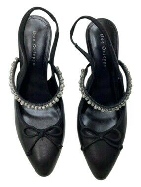 Dee Ocleppo Houston Black Slingback Pump Size 7.5